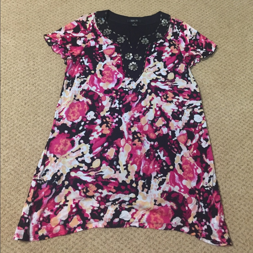 Floral tunic with embellishments
